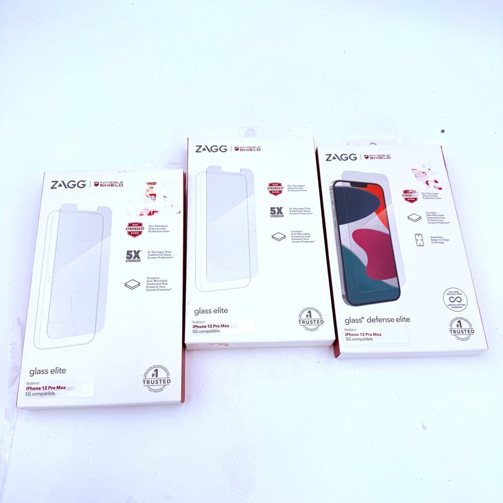 ZAGG iPhone 13 Pro Max Glass Elite Set of 3 NEW Screen Protectors